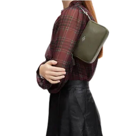 NWT! NEW1! Coach Norita 19 In Olive Army Green Leather Wristlet Signature Classi - Picture 7 of 10